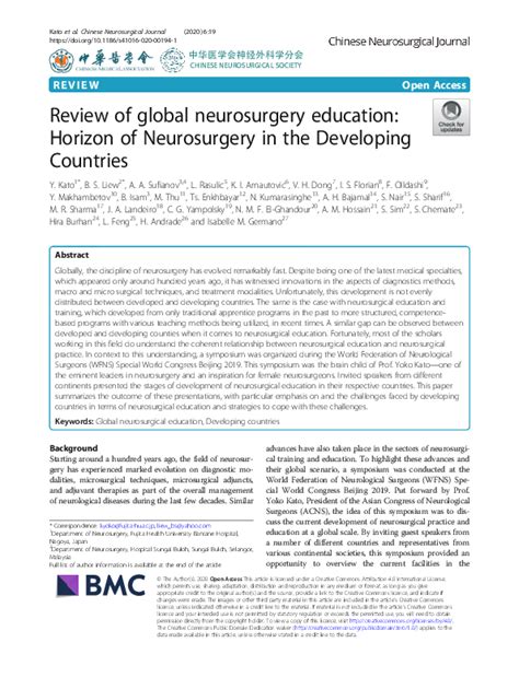 Review of global neurosurgery education: Horizon of Neurosurgery in th.